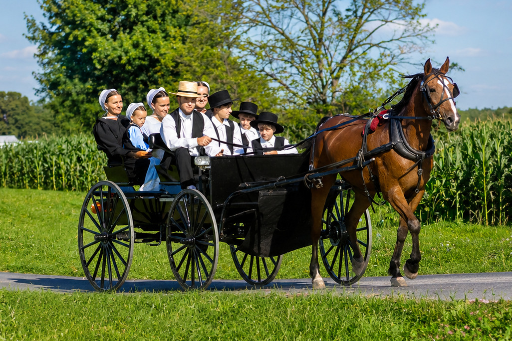 Pferde statt Bildschirme: Wie die Amish der Technologie Grenzen setzen