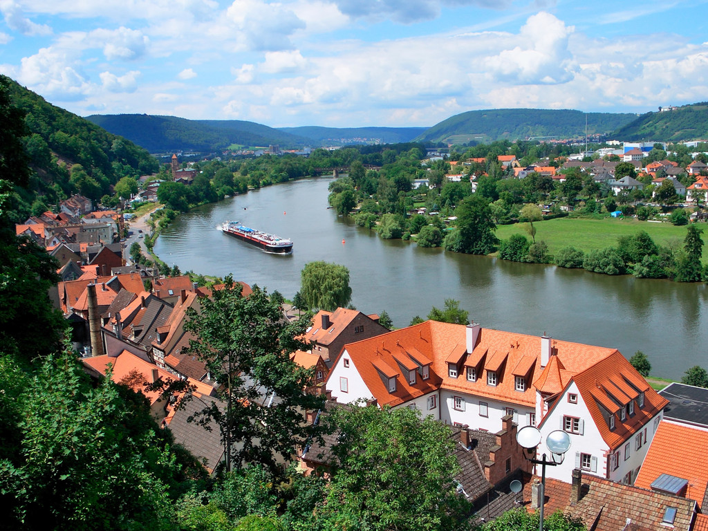 Malerischer Blick auf den Neckar