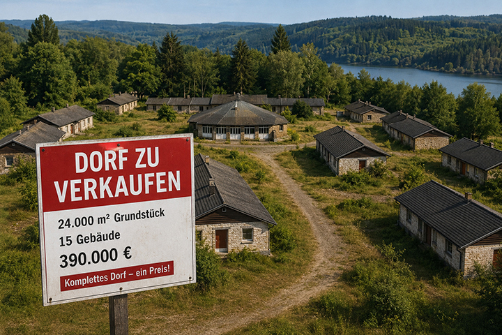 Ein deutsches Dorf steht zum Verkauf